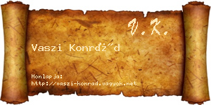 Vaszi Konrád névjegykártya
